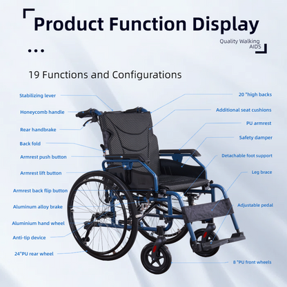 Aluminium Multi-Functional Manual Wheelchair