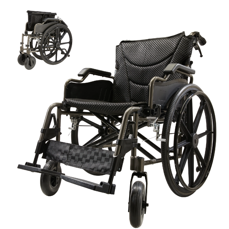Aluminum Alloy Transport Wheelchair with 18" Seats