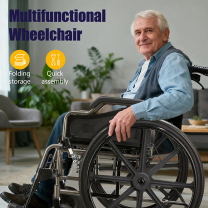 Aluminum Alloy Transport Wheelchair with 18" Seats