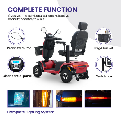 S500-Red Heavy Duty Mobility Scooter