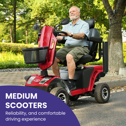 S500-Red Heavy Duty Mobility Scooter
