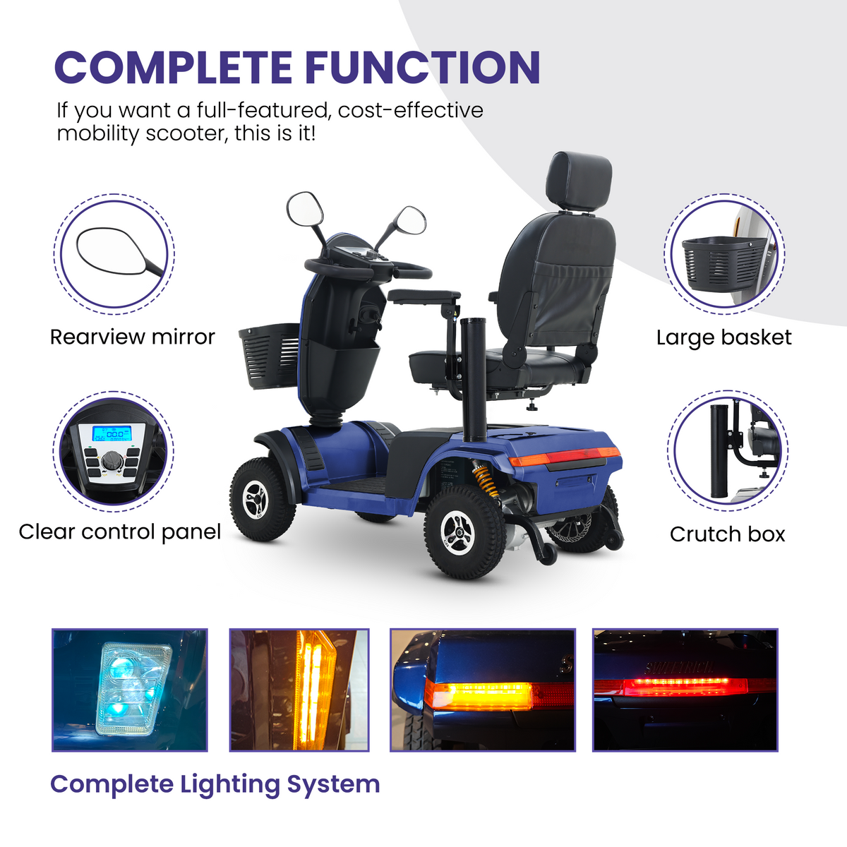 S500-Blue Heavy Duty Mobility Scooter