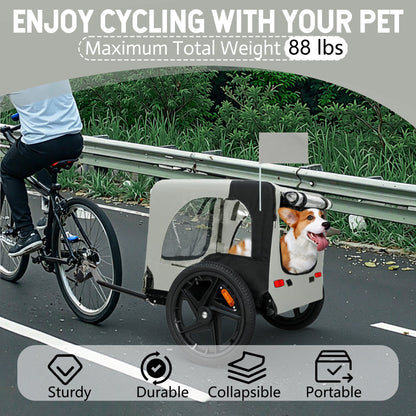 Outdoor Heavy Duty Collapsible Pet Bike Trailer