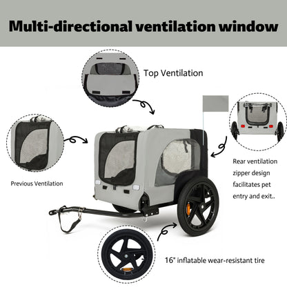 Outdoor Heavy Duty Collapsible Pet Bike Trailer