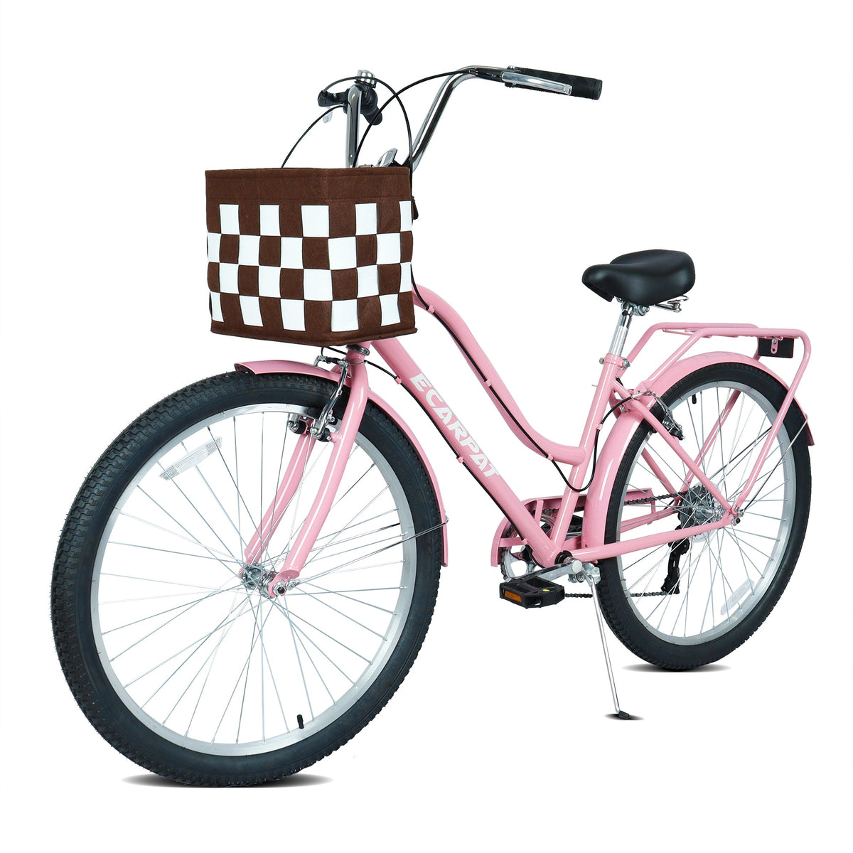 26 Inch 7-Speed City Commuter Bike with Lock & Detachable Basket