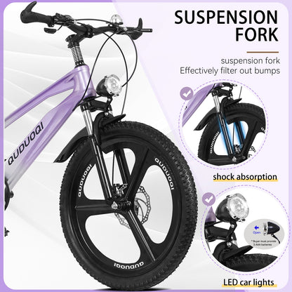 FKZNPJ 20 Inch Kids Mountain Bike, 7-Speed Youth Bicycle