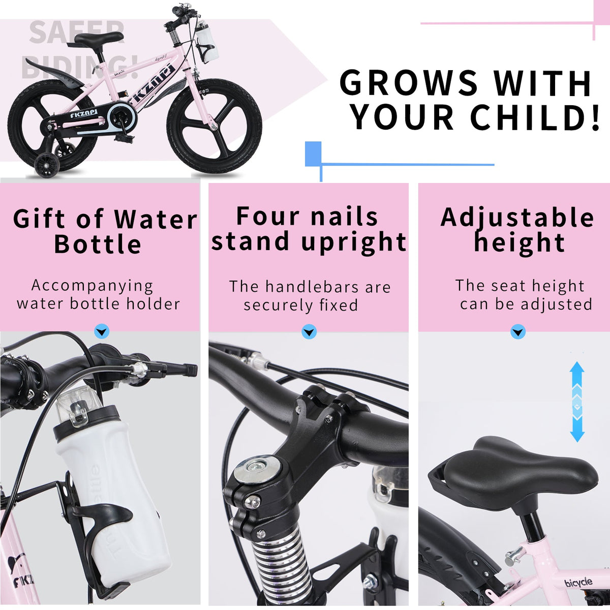 16 Inch Kids Bike – High Carbon Steel Frame & Adjustable Seat