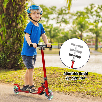 Folding Aluminum Kids Kick Scooter with LED Lights