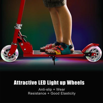 Folding Aluminum Kids Kick Scooter with LED Lights