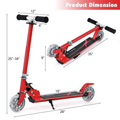 Folding Aluminum Kids Kick Scooter with LED Lights