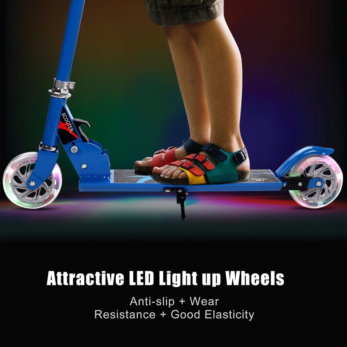 Folding Aluminum Kids Kick Scooter with LED Lights