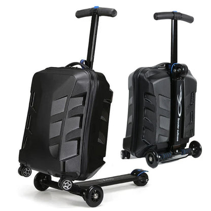 Fashion Originality Skateboard Luggage Bag Men Women Riding Suitcase On Wheels Scooter Carry on Travel Luggage Trolley Valise