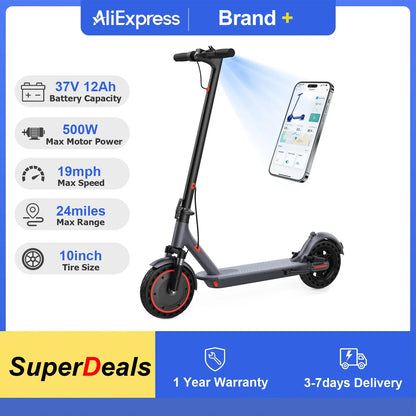 10inch Electric Scooter 500W Brushless  Motor 22MPH Max Speed APP Smart Scooter Shock-absorbing Anti-skid Folding Electric Scooter