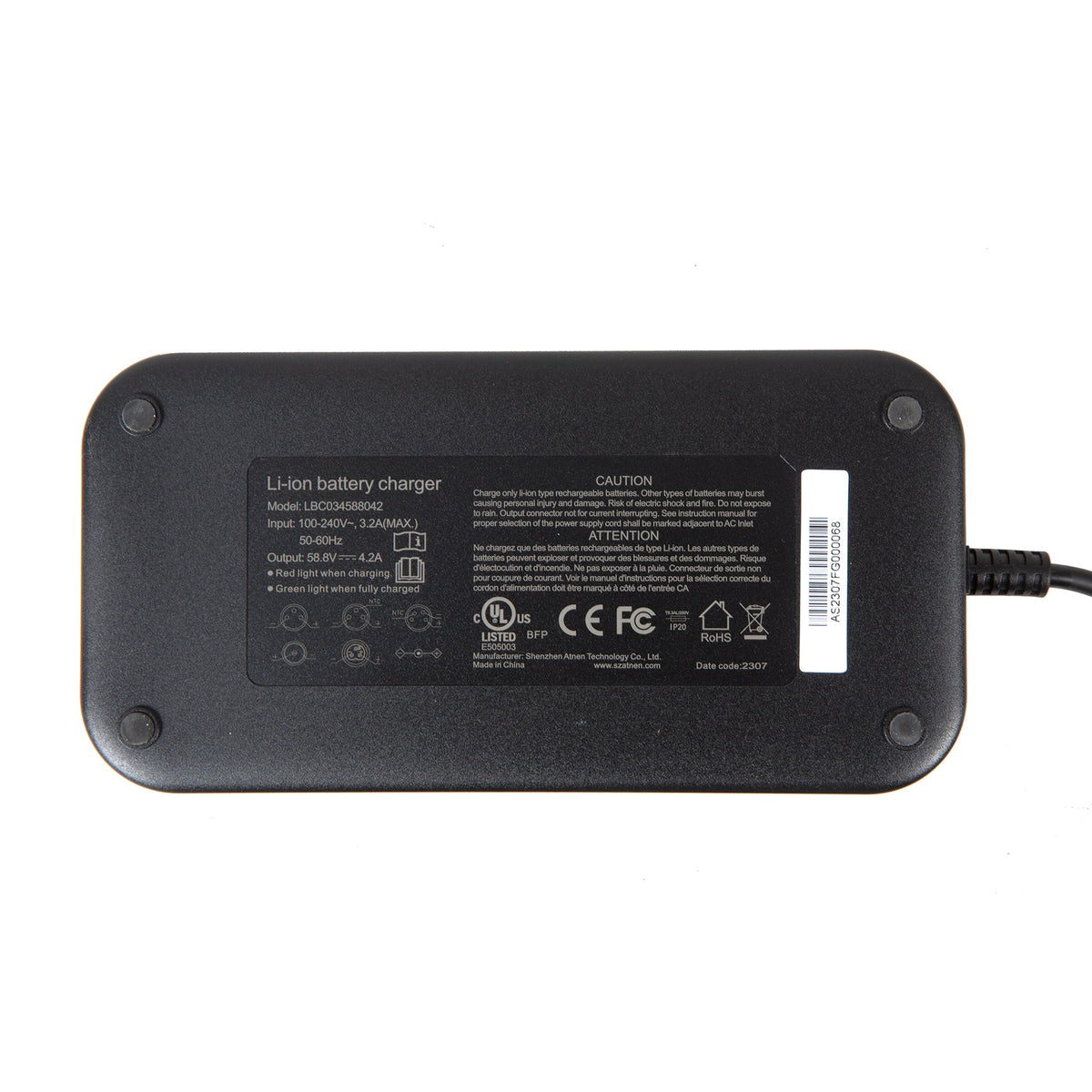 EUNORAU 52V4A 1.0 US/CA FLASH Ebike Charger