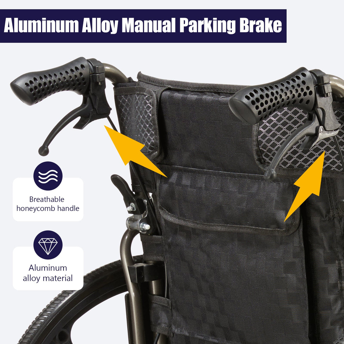 Aluminum Alloy Transport Wheelchair with 18" Seats