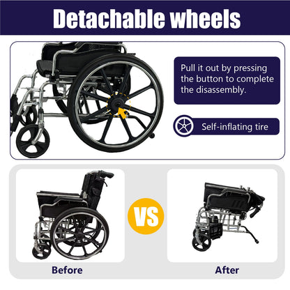 Folding Manual Transport Wheelchair