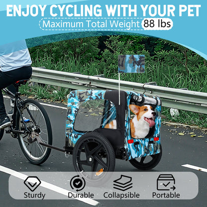 Outdoor Heavy Duty Collapsible Pet Bike Trailer