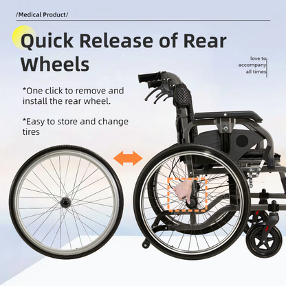 Aluminum Foldable Lightweight Adult Wheelchair