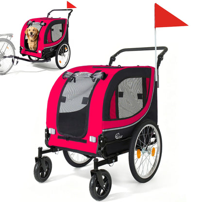 2-in-1 Bike Trailer & Pet Stroller for Dogs up to 100lbs