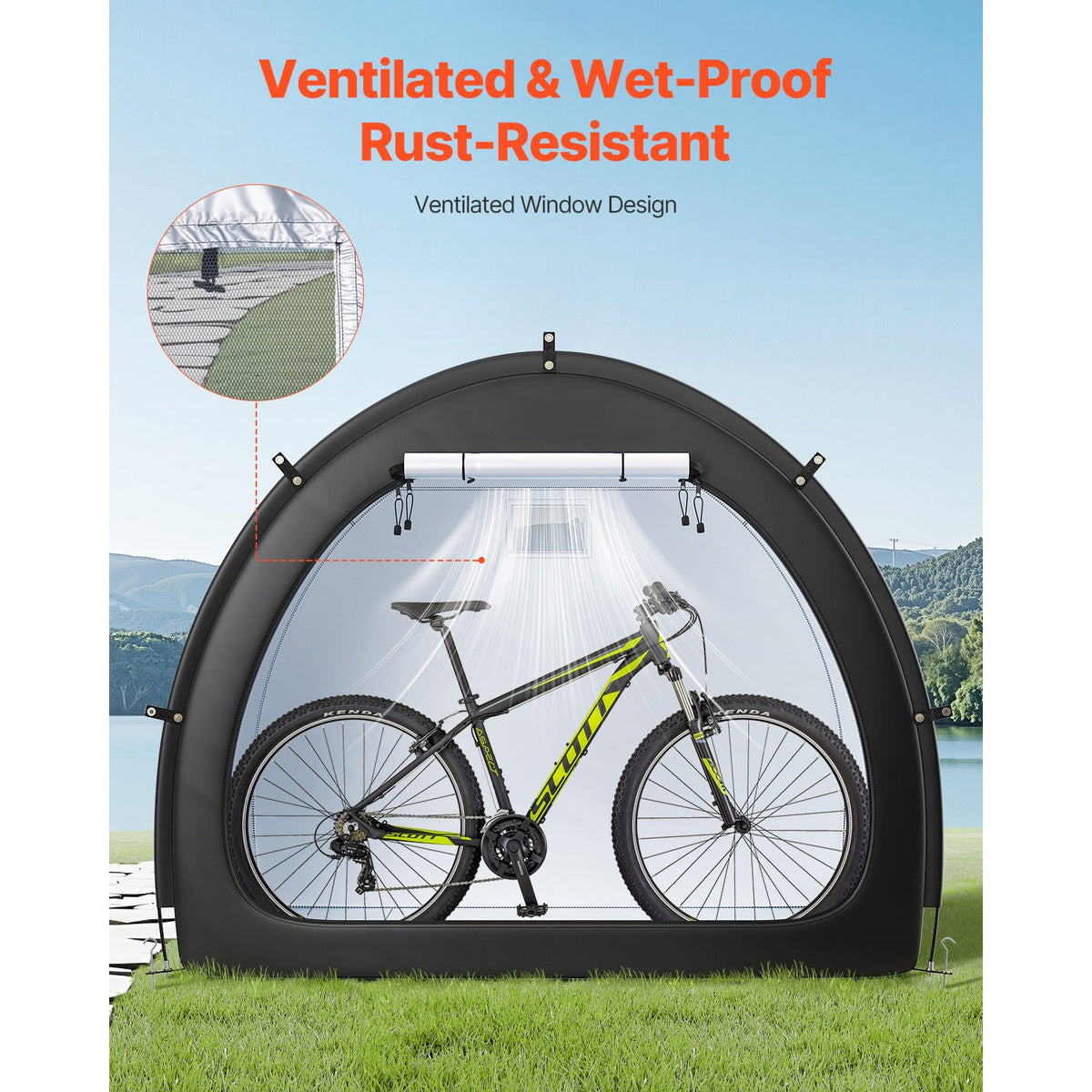 Outdoor Bike Storage Tent – Fan-Shaped & Waterproof for 4 to 5 Bikes